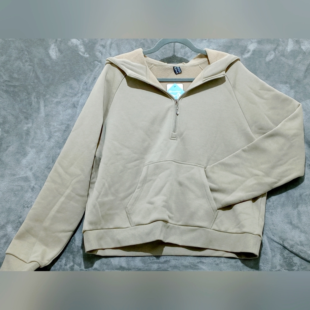 Beige Quarter-Zip Pullover